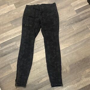 Zara Black Patterned Skinny Pants